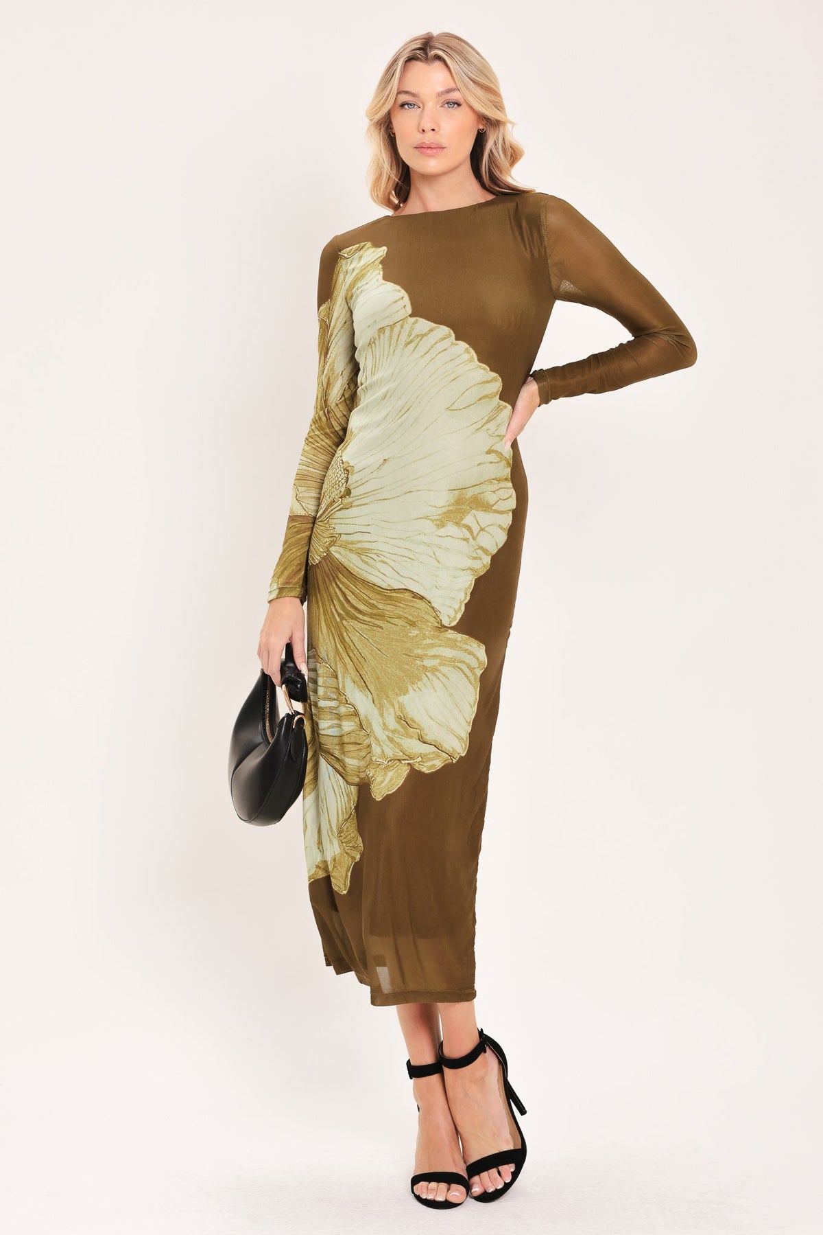 NEW - Contour Mesh Midi Dress