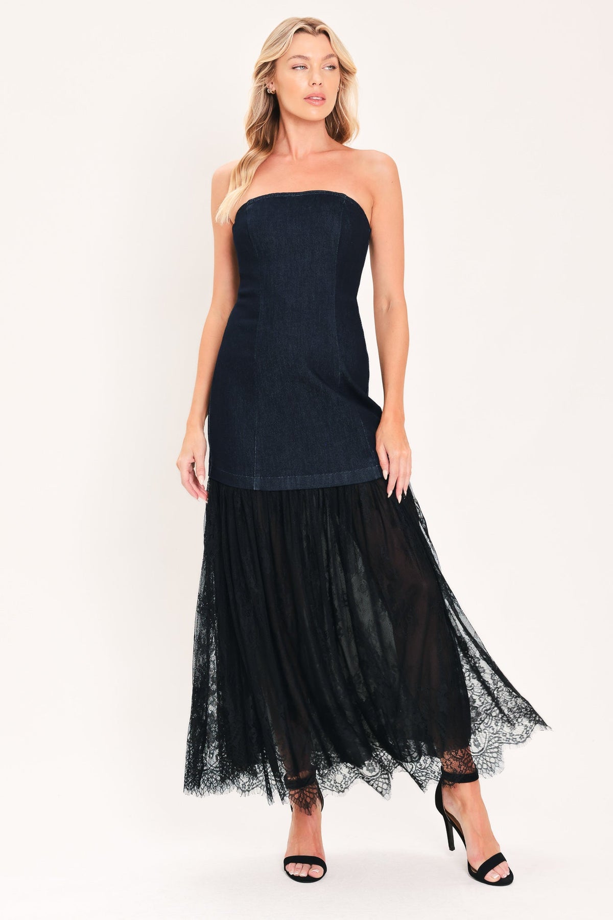 NEW - Column Denim Tube Dress