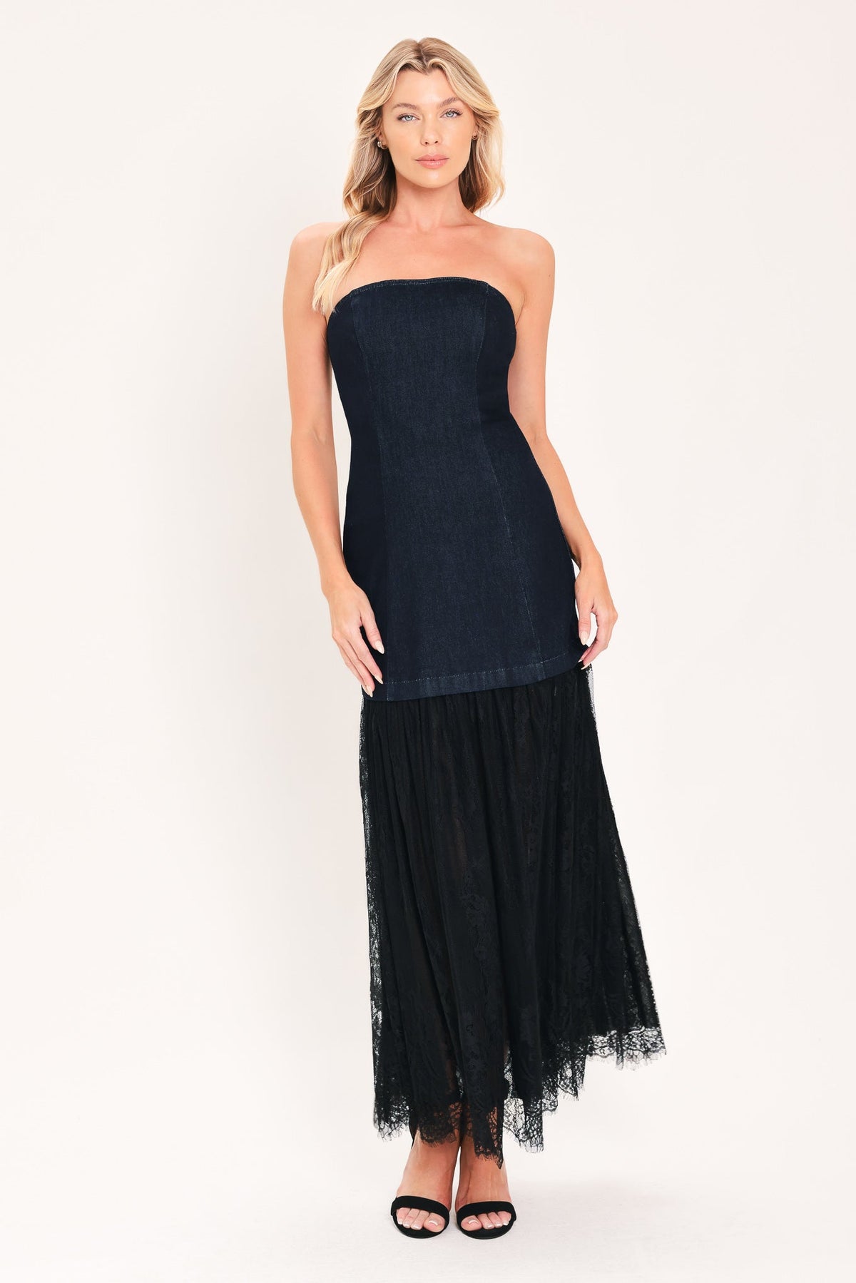 NEW - Column Denim Tube Dress