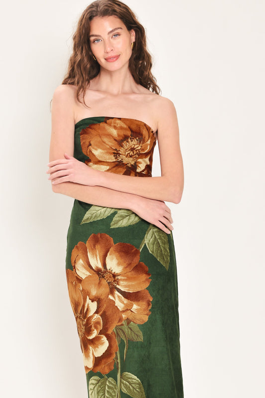 Evergreen Tube Midi Dress