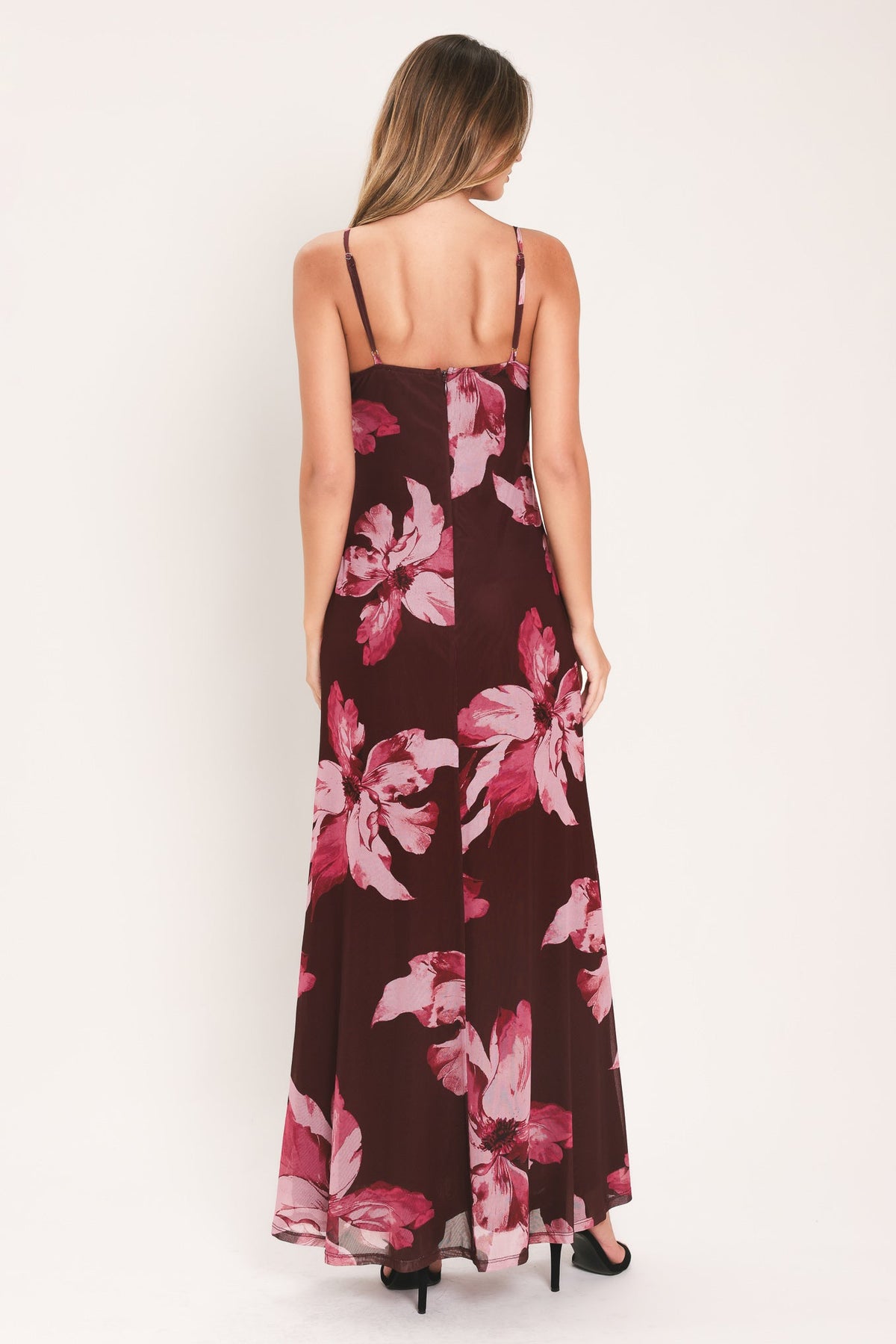 NEW - Lace trim Mesh Maxi Dress