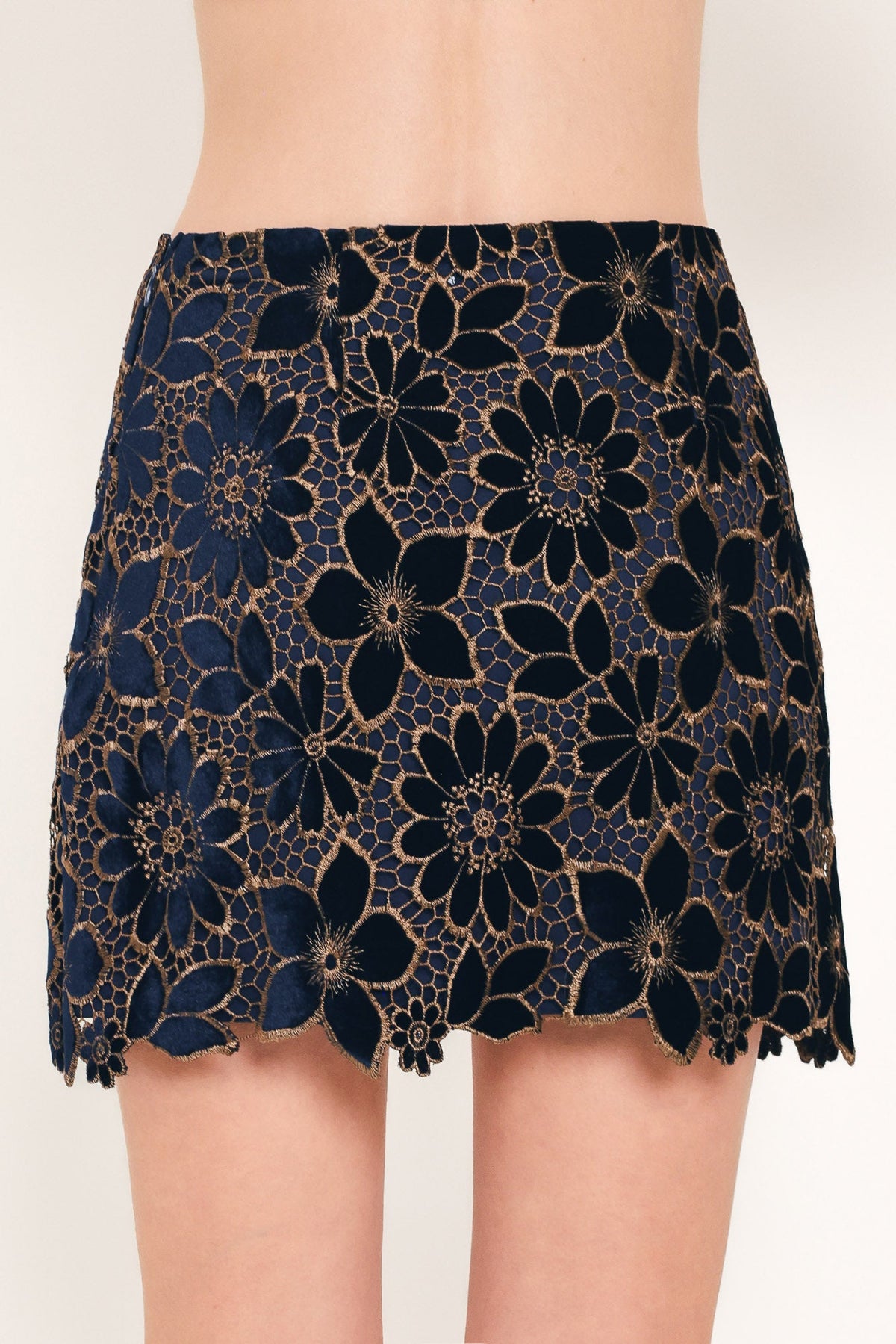 NEW - Velvet Lace Mini Skirt