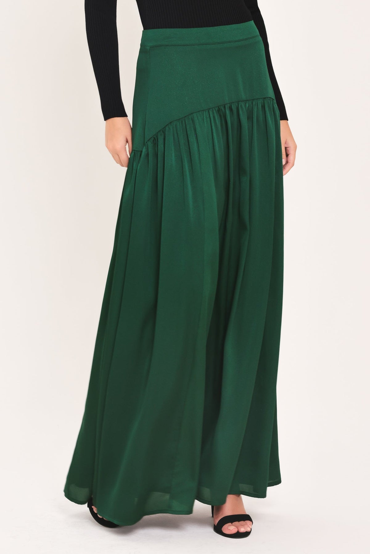 NEW - Evergreen Drop-Waist Tiered Maxi Skirt