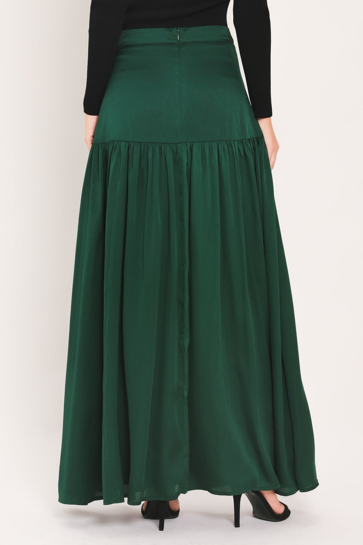 NEW - Evergreen Drop-Waist Tiered Maxi Skirt