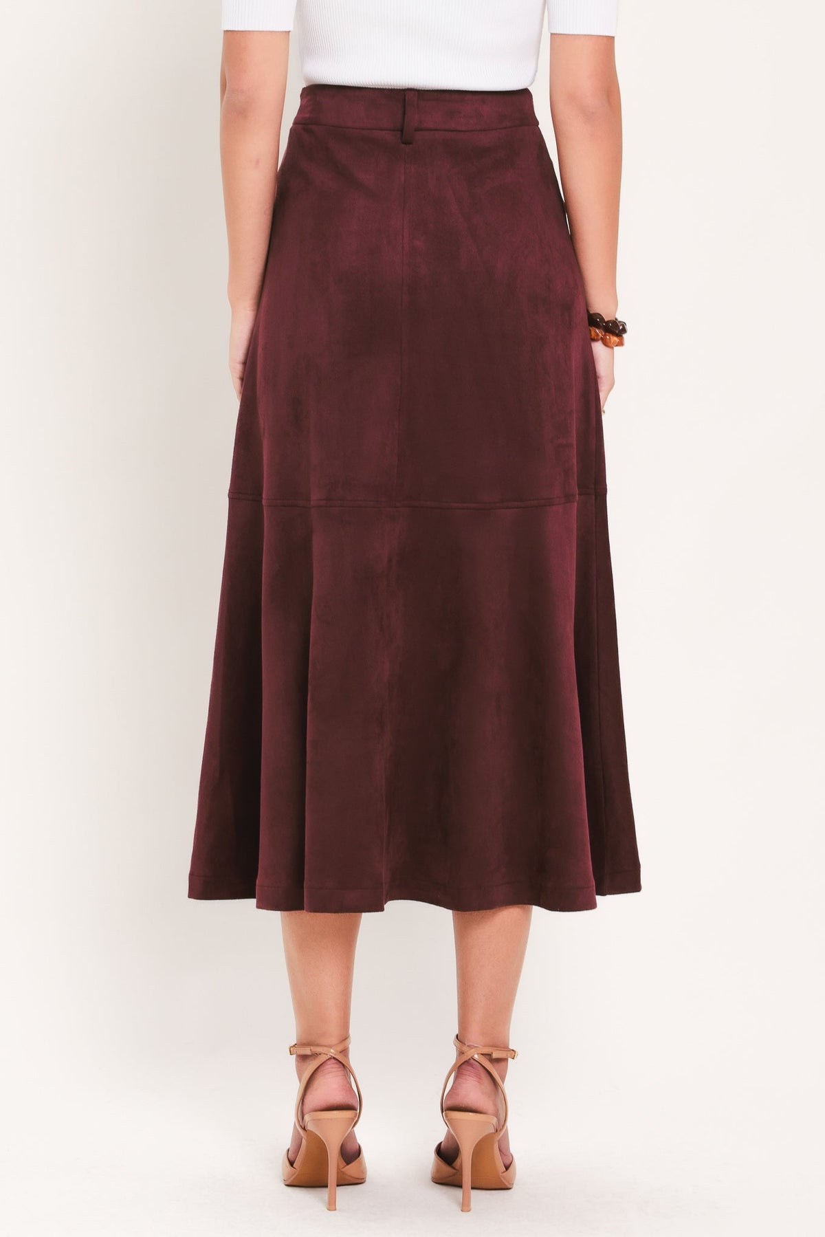 NEW - Faux Suede Midi Skirt
