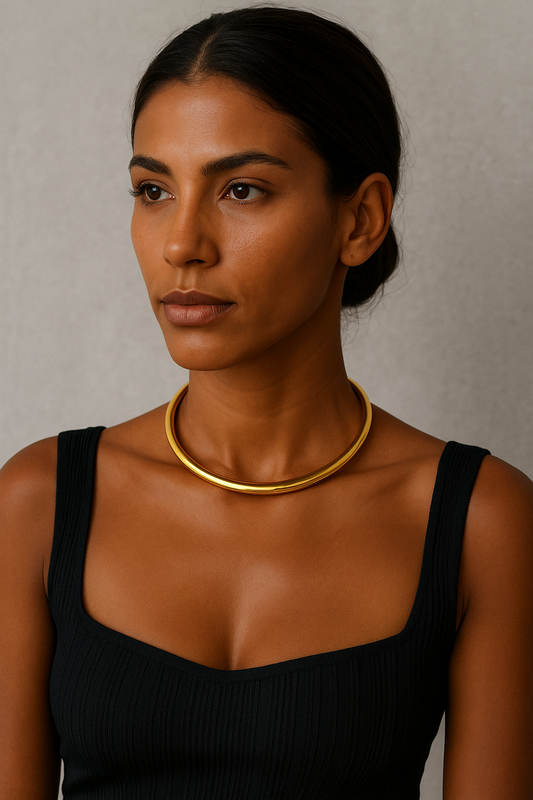 Azaria Cuff Necklace in gold and silver