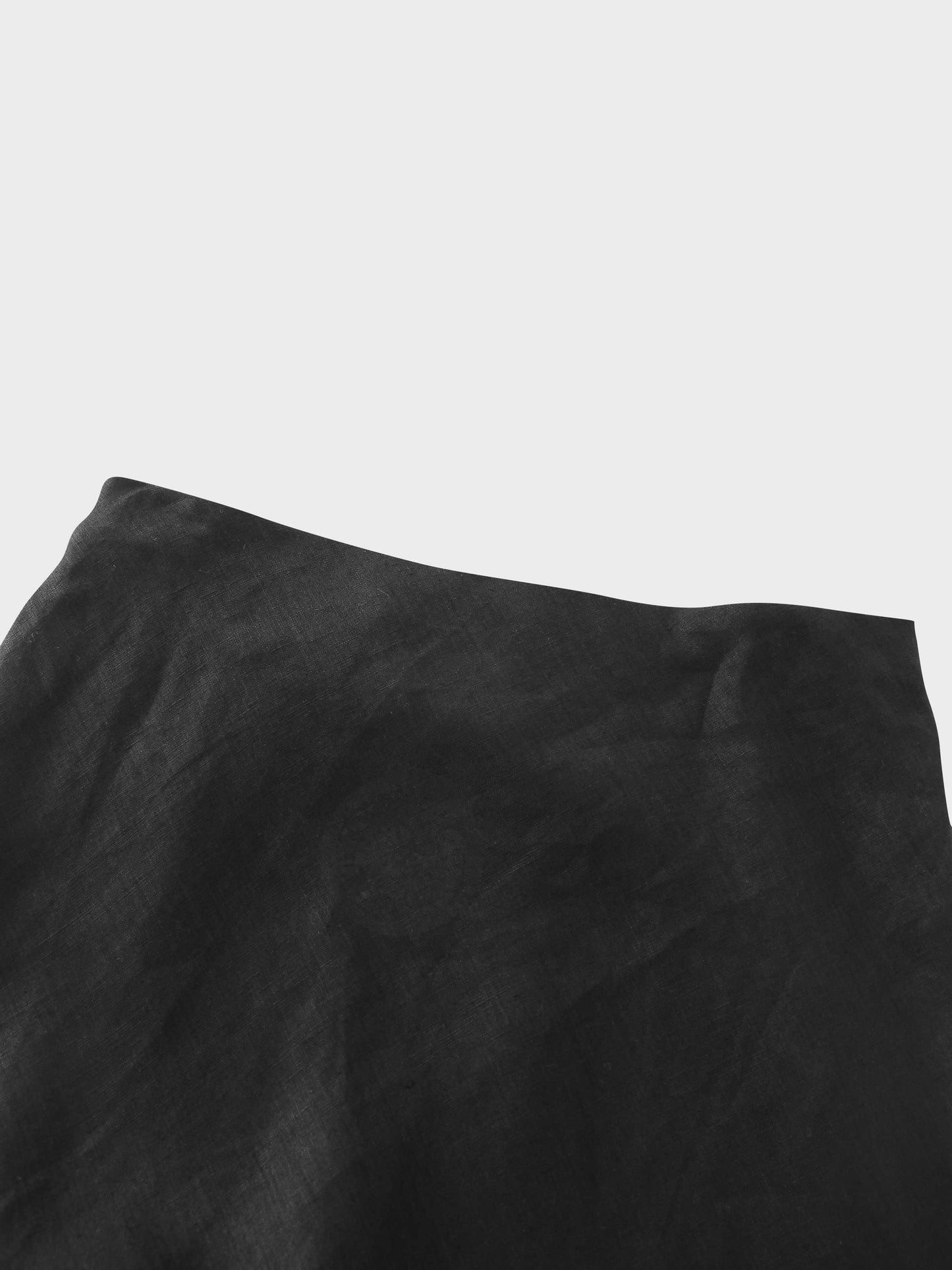 Linen Slip Skirt-Black-2