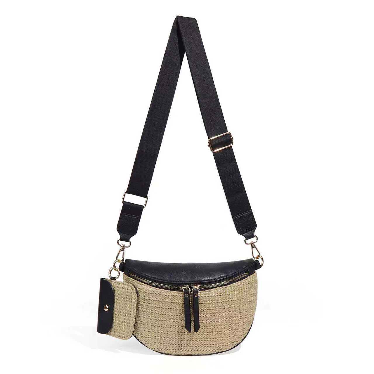 Valentina Crossbody Bag in black and congac