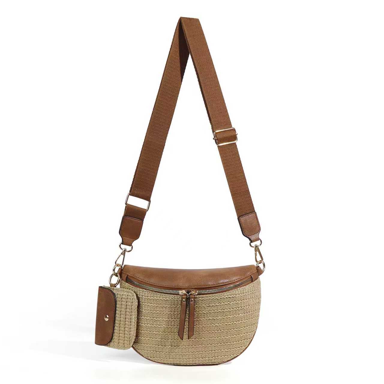 Valentina Crossbody Bag in black and congac