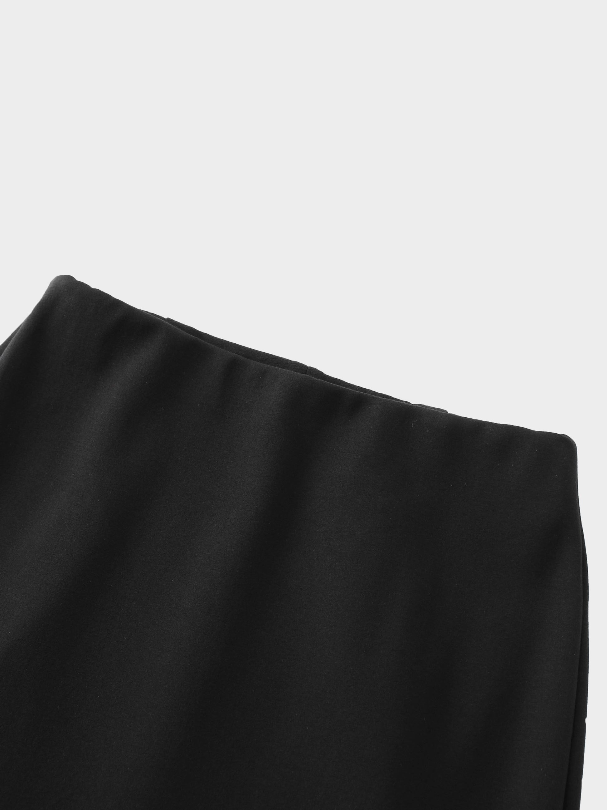 Straight Maxi Stretch Skirt-Black-2