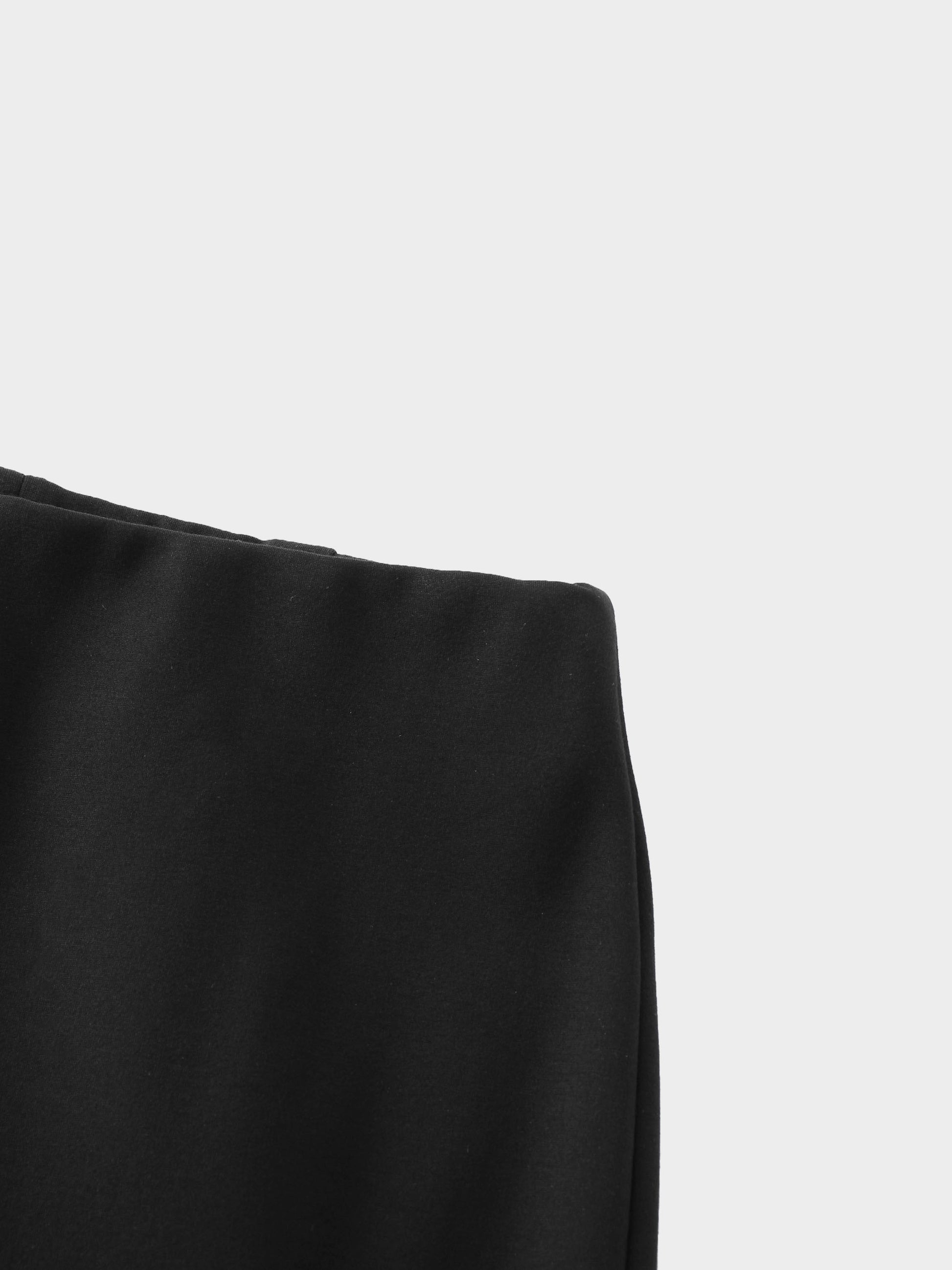 Straight Maxi Stretch Skirt-Black-3