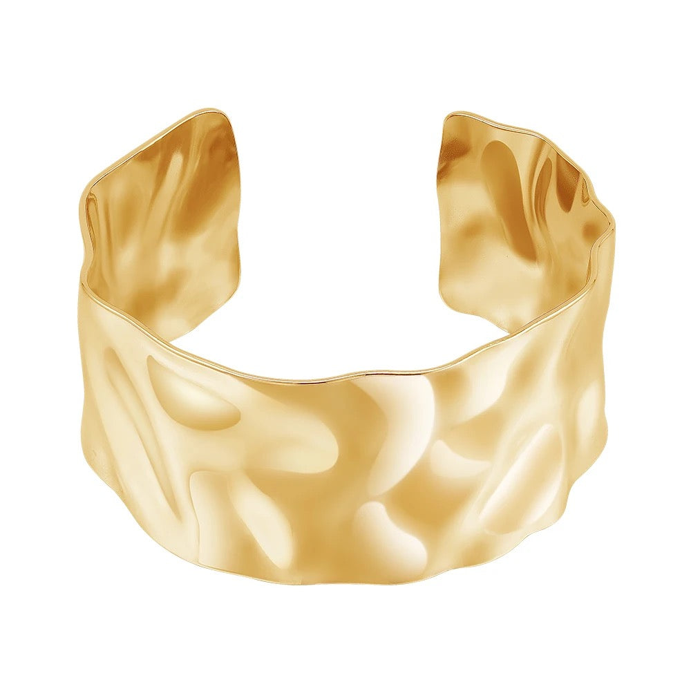 Shira Hammered Cuff in gold and silver