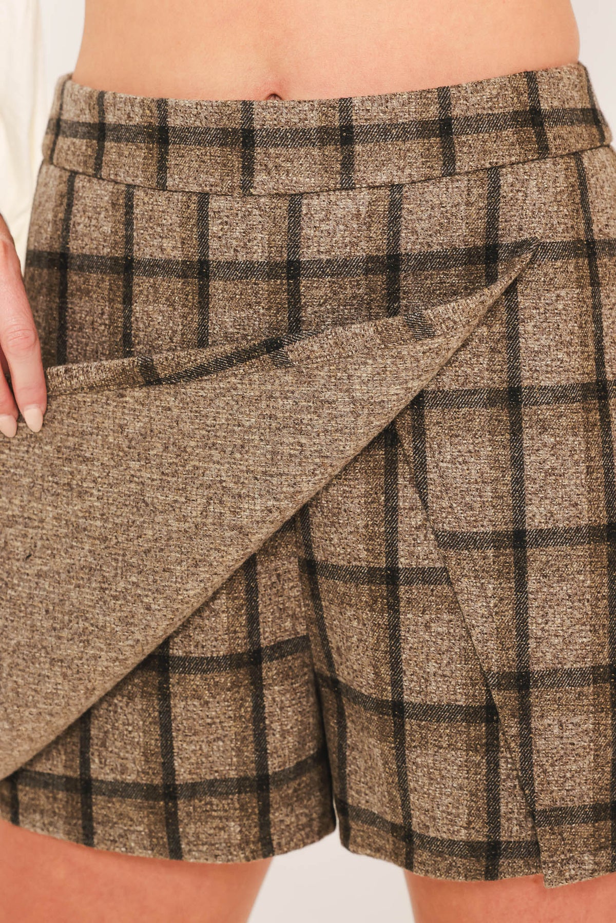 Woven Plaid Skort