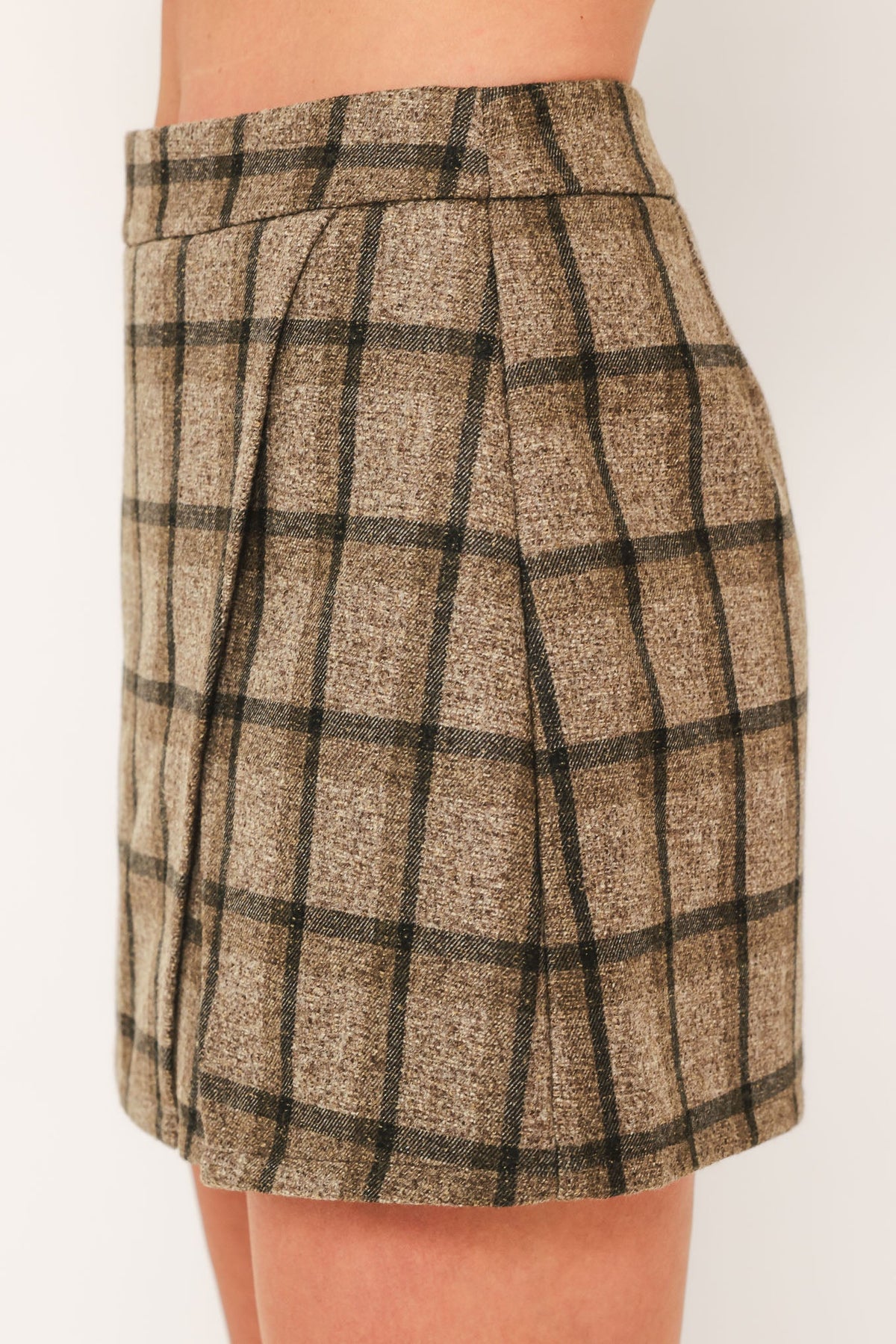 Woven Plaid Skort