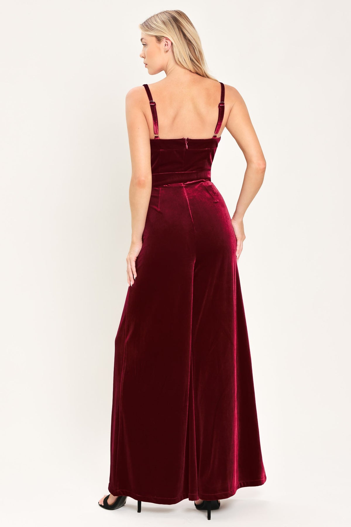 NEW - Velvet Belted Jumpsuit
