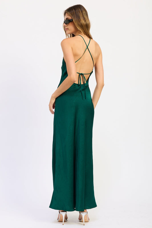 Sirena Maxi Dress in ruby and emerald