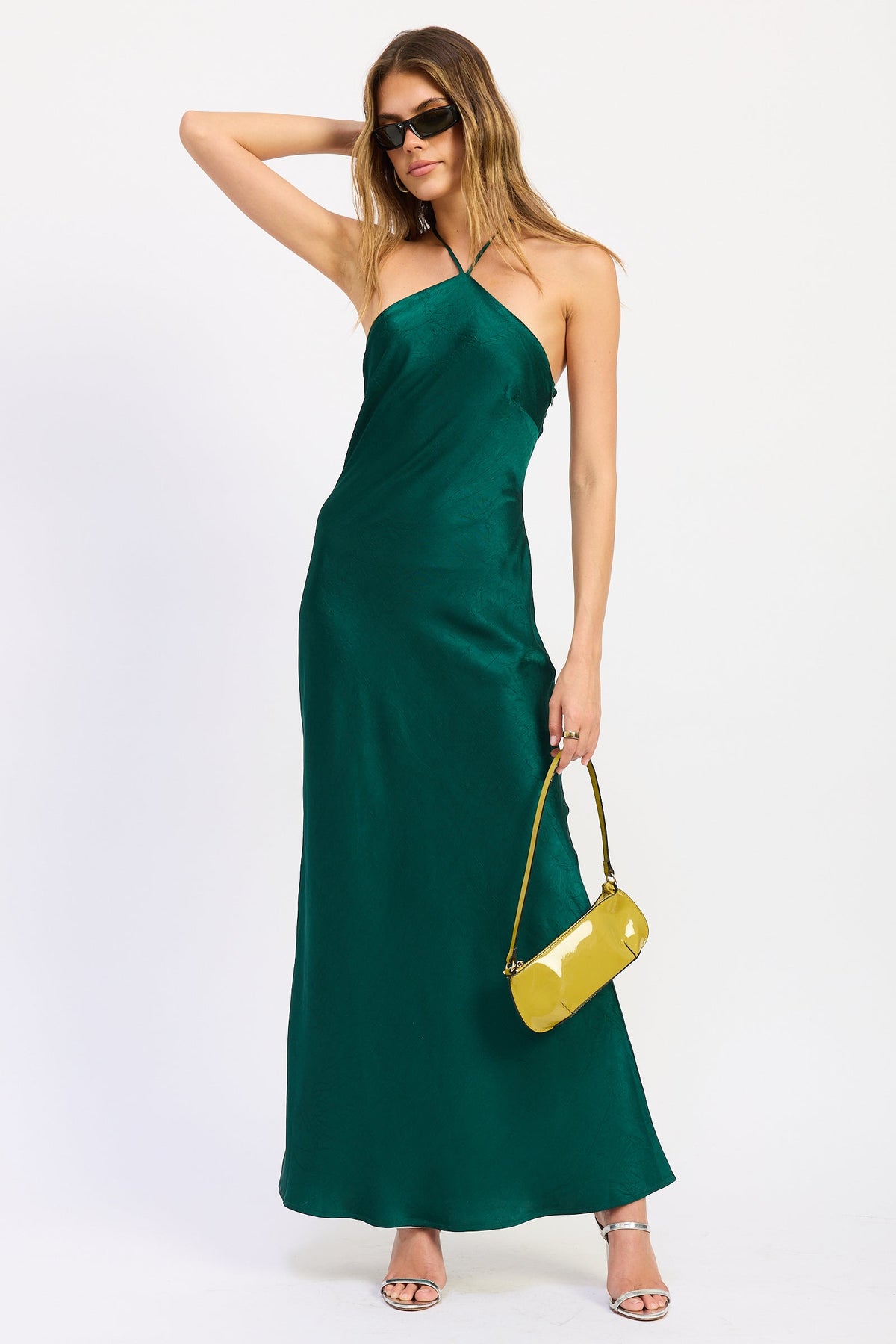 Sirena Maxi Dress in ruby and emerald