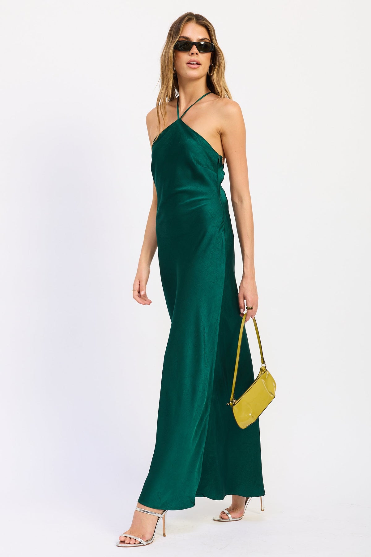 Sirena Maxi Dress in ruby and emerald