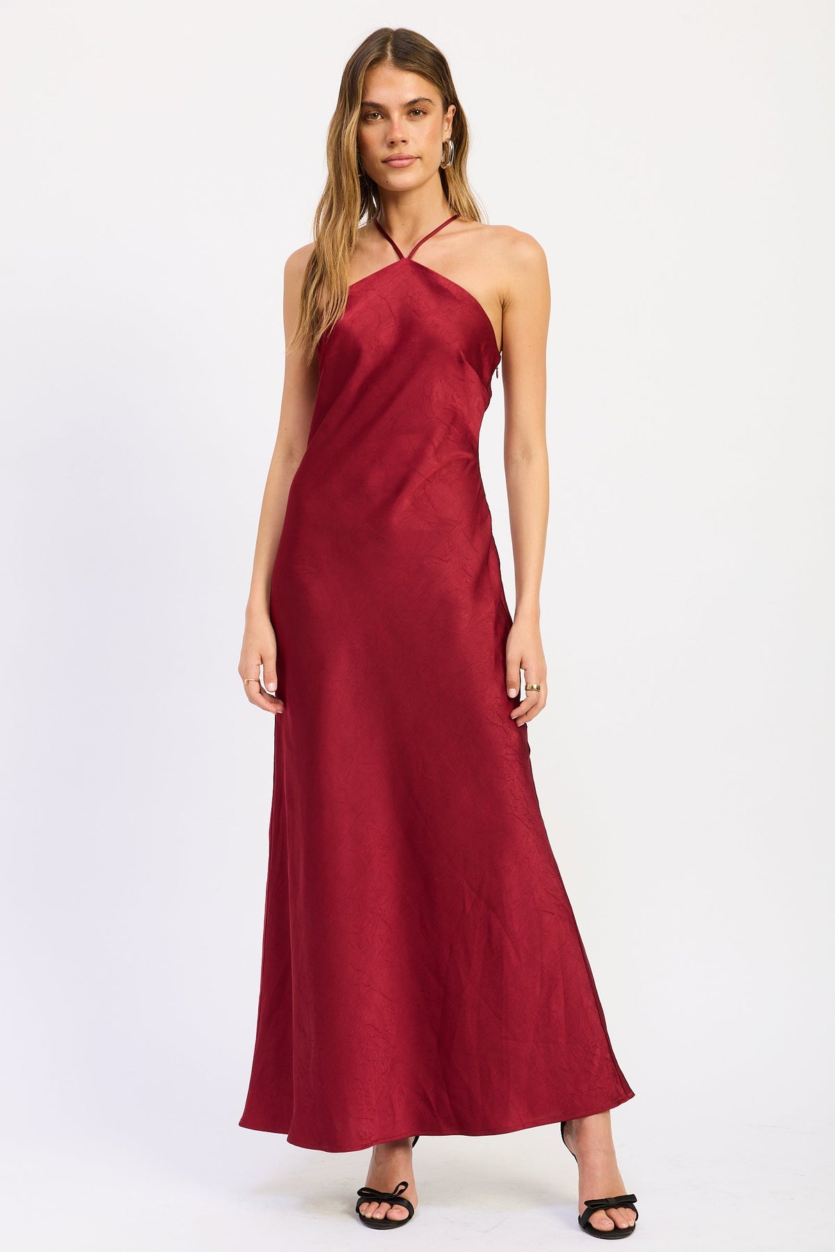 Sirena Maxi Dress in ruby and emerald
