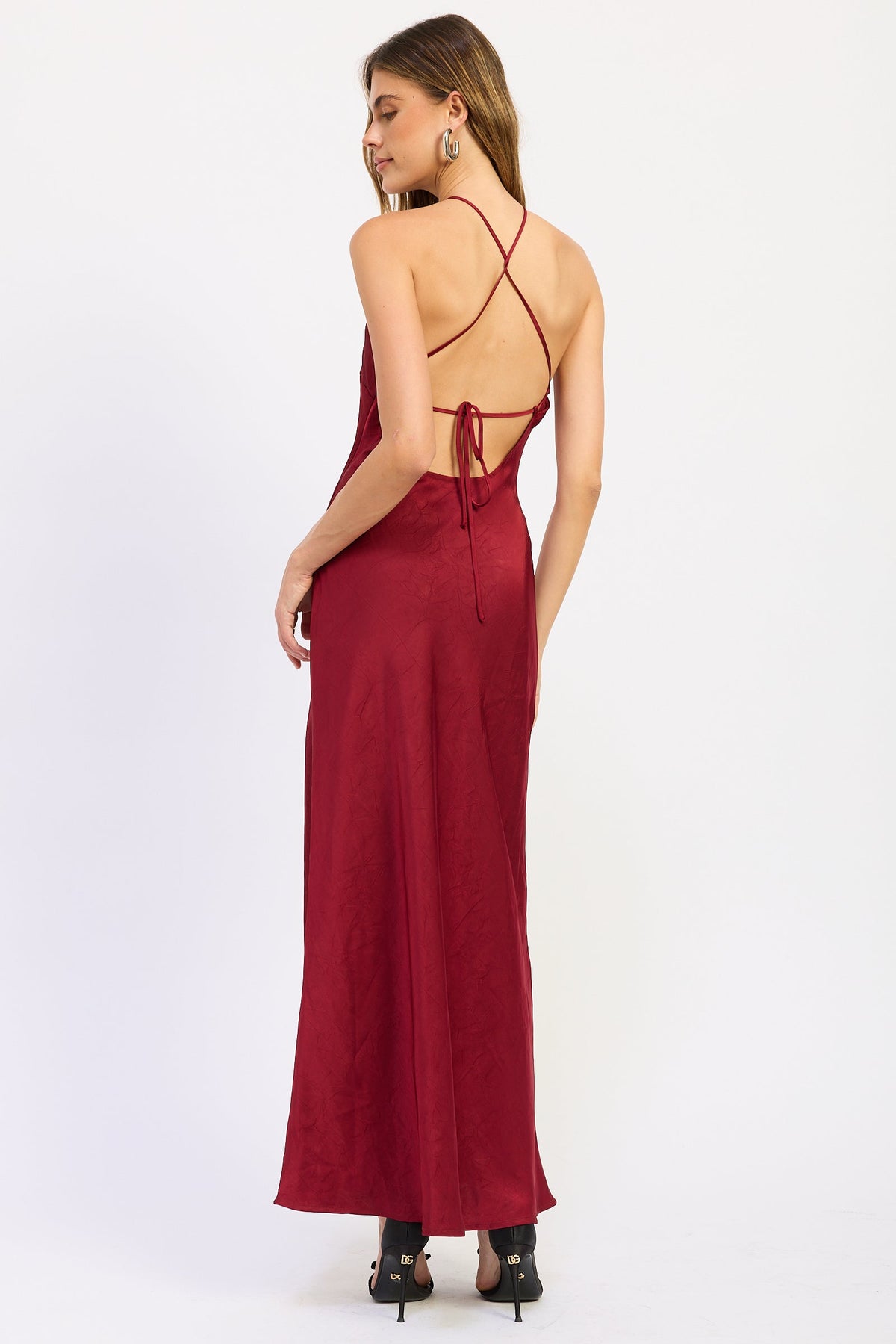 Sirena Maxi Dress in ruby and emerald