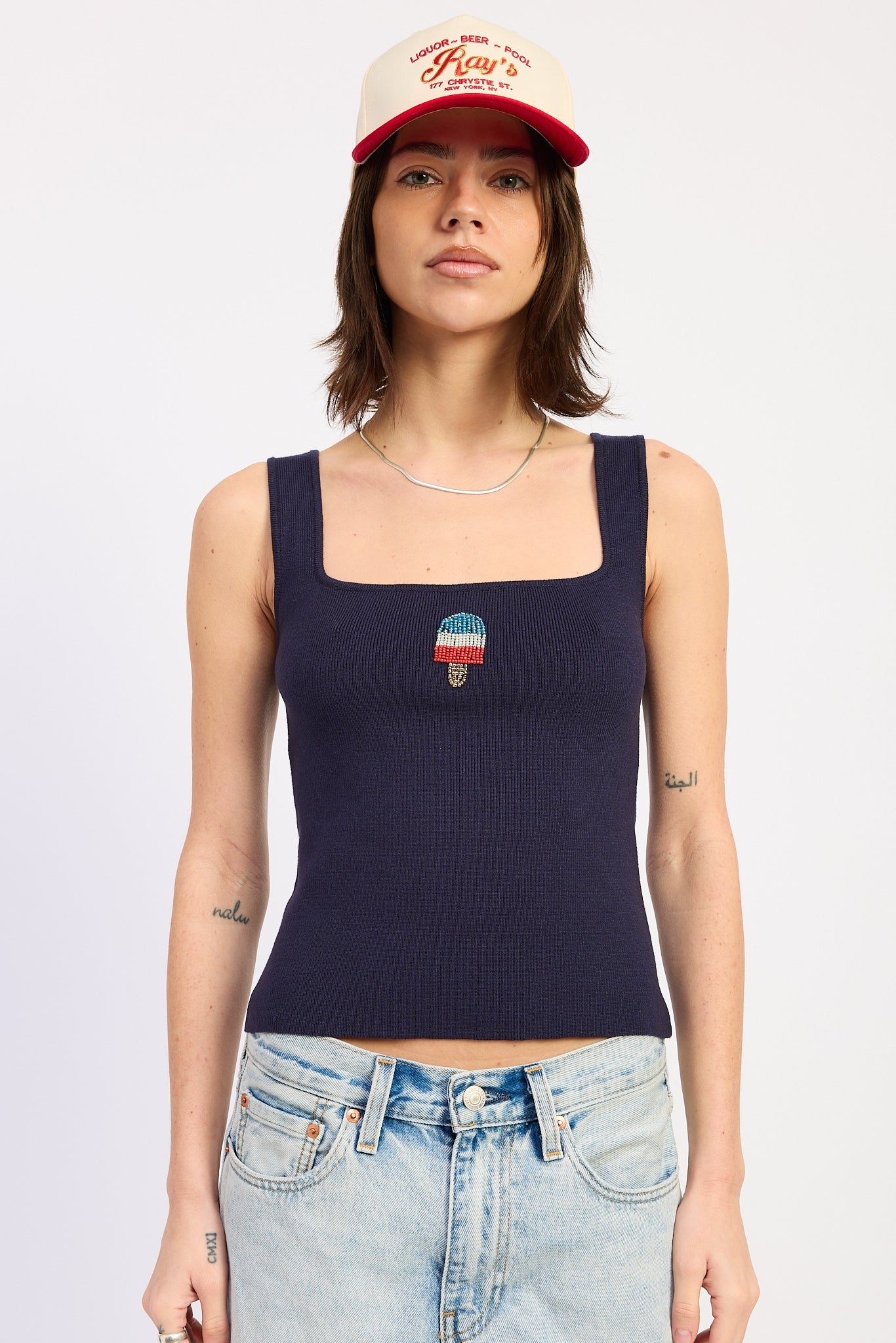 Popsicle Knit Ribbed Tank Top Sweater