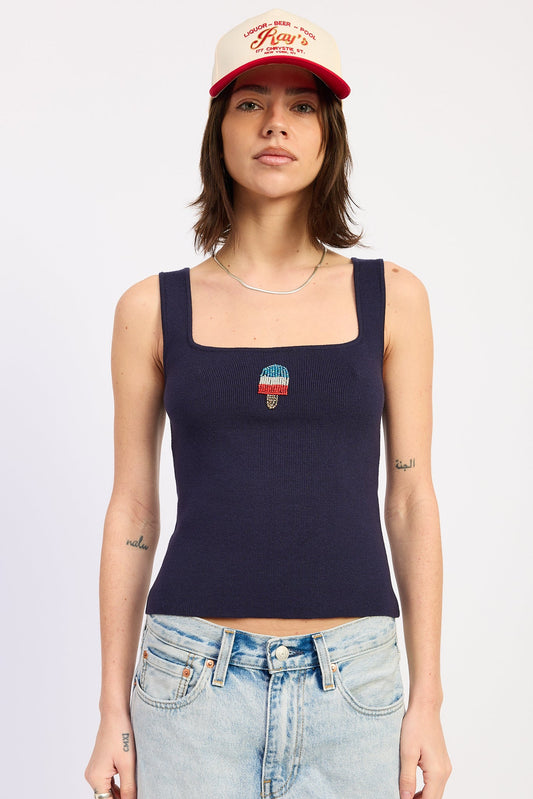 Popsicle Knit Ribbed Tank Top Sweater