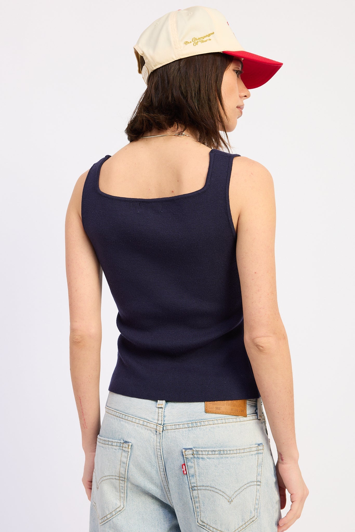 Popsicle Knit Ribbed Tank Top Sweater