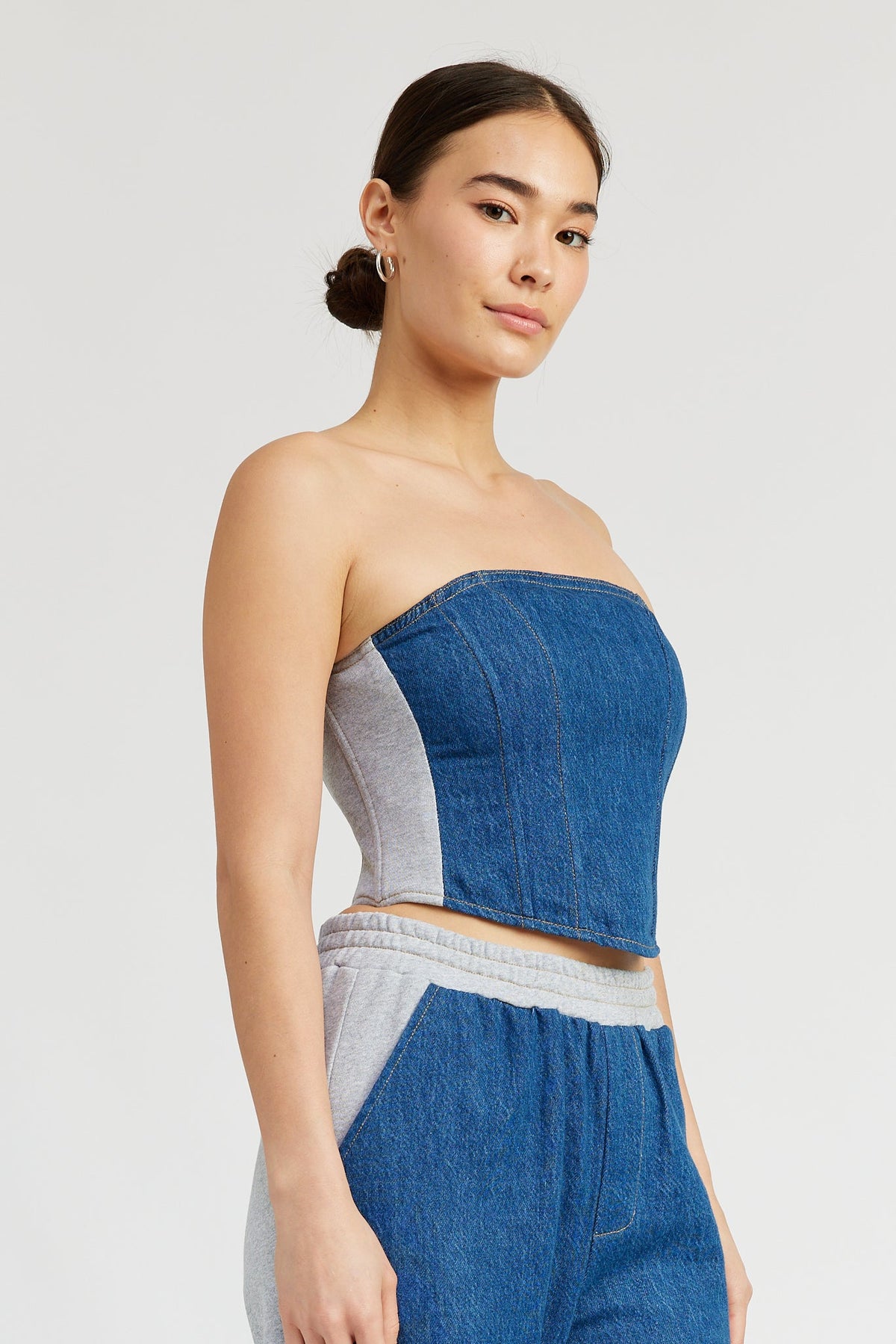 Morgan Strapless Bustier Denim Top