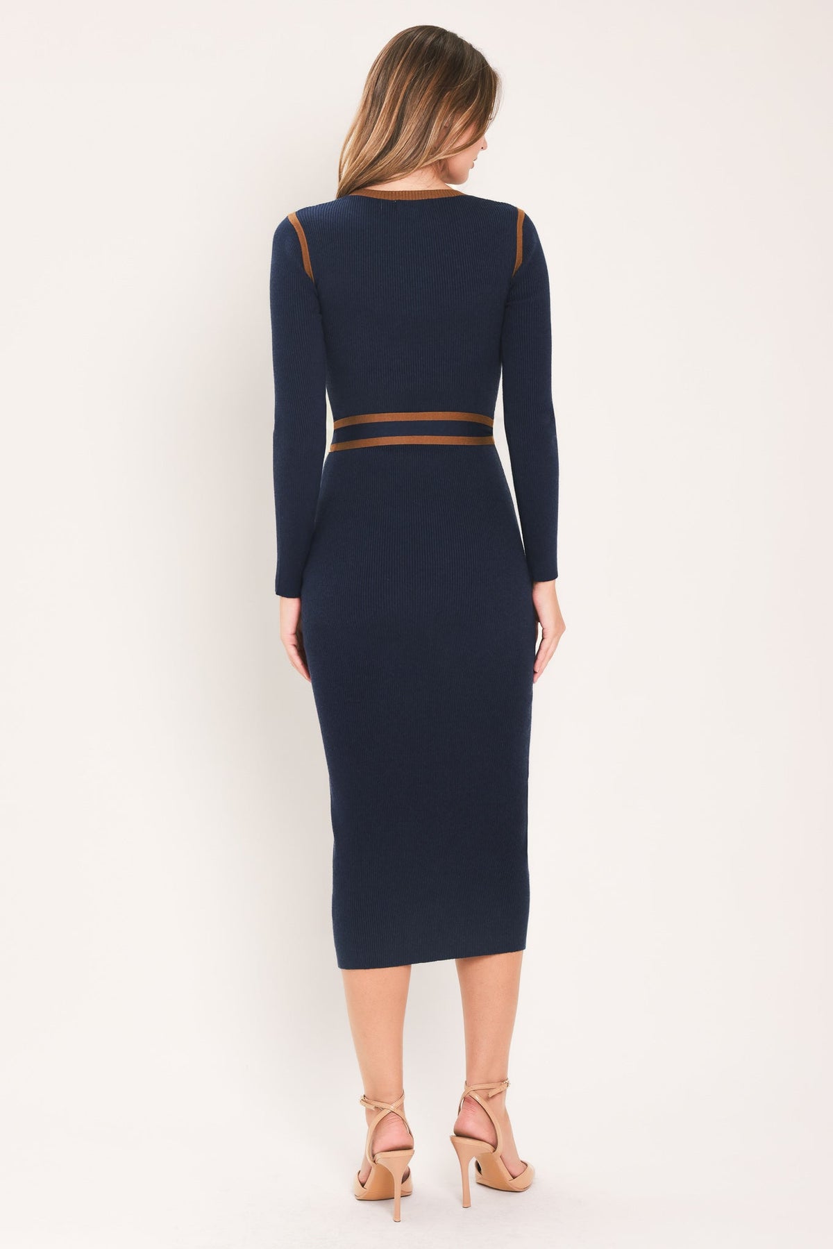 Belted Sweater Midi Dress
