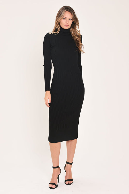 Turtleneck Midi Sweater Dress