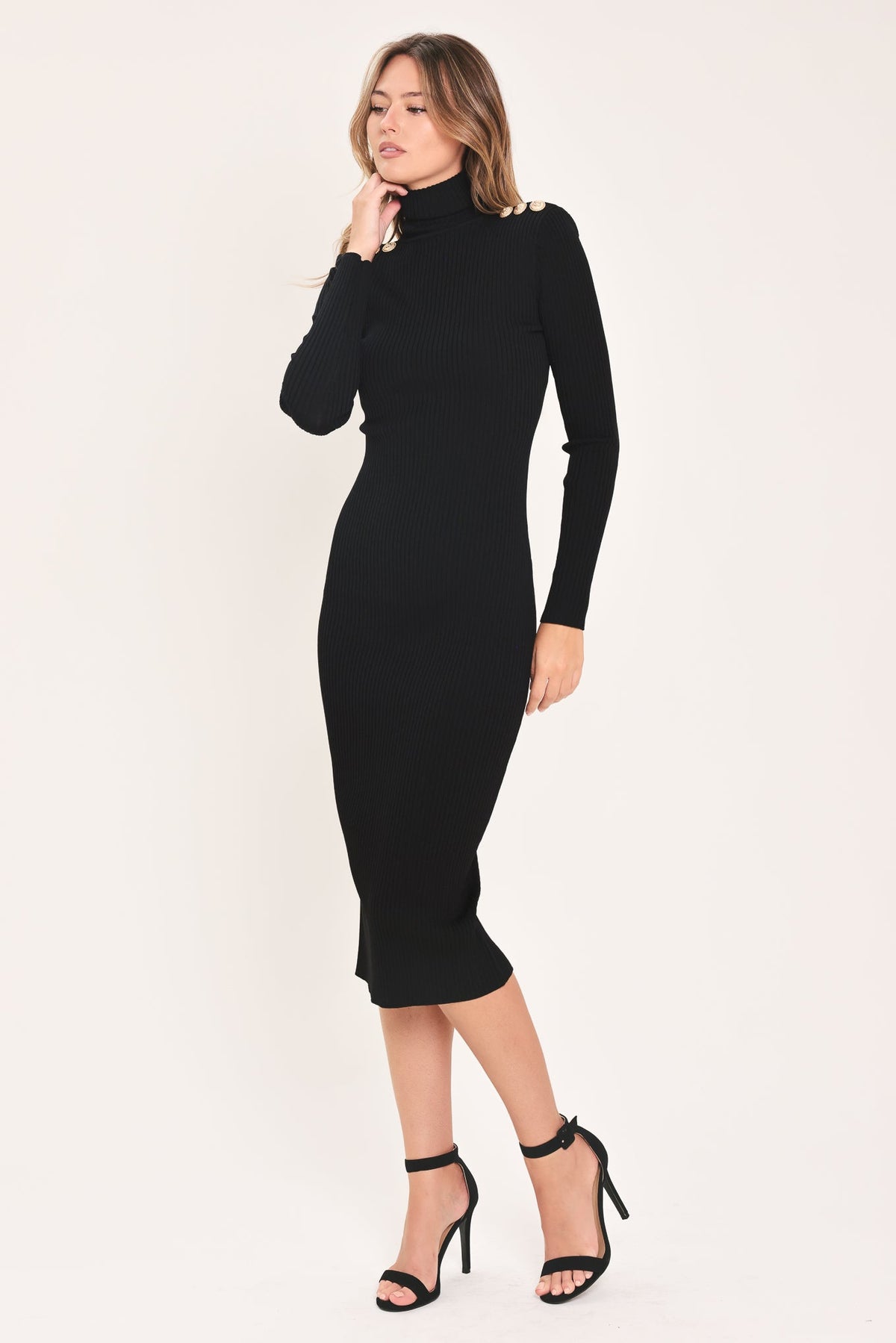 NEW - Turtleneck Midi Sweater Dress