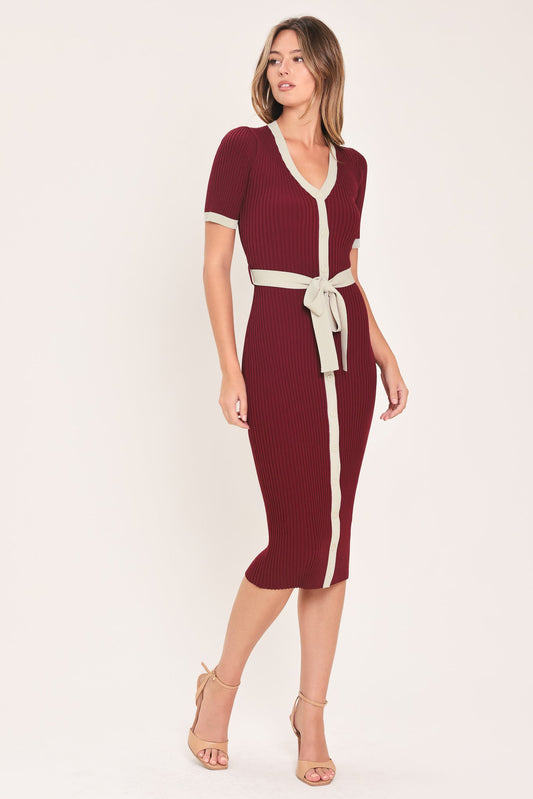 Button Down Sweater Midi Dress