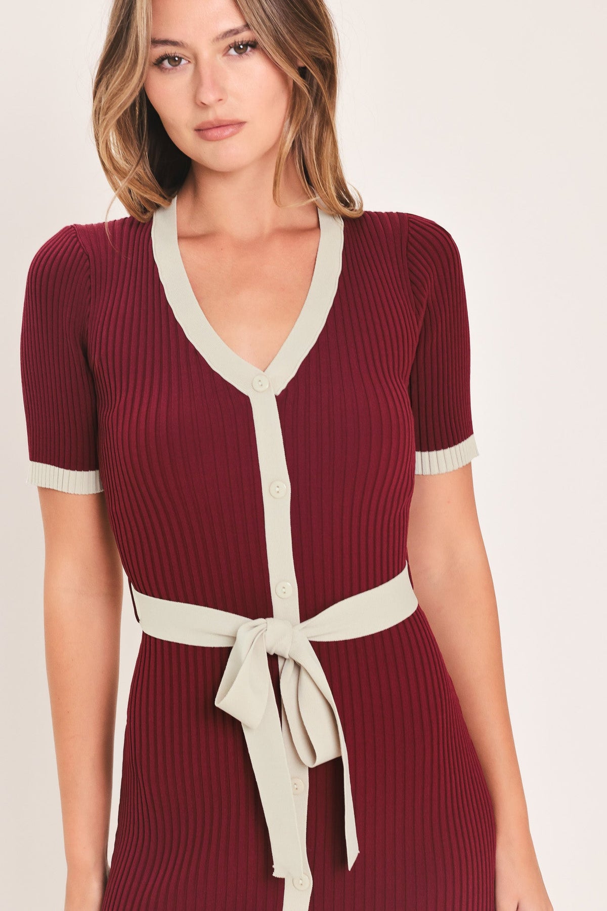 Button Down Sweater Midi Dress