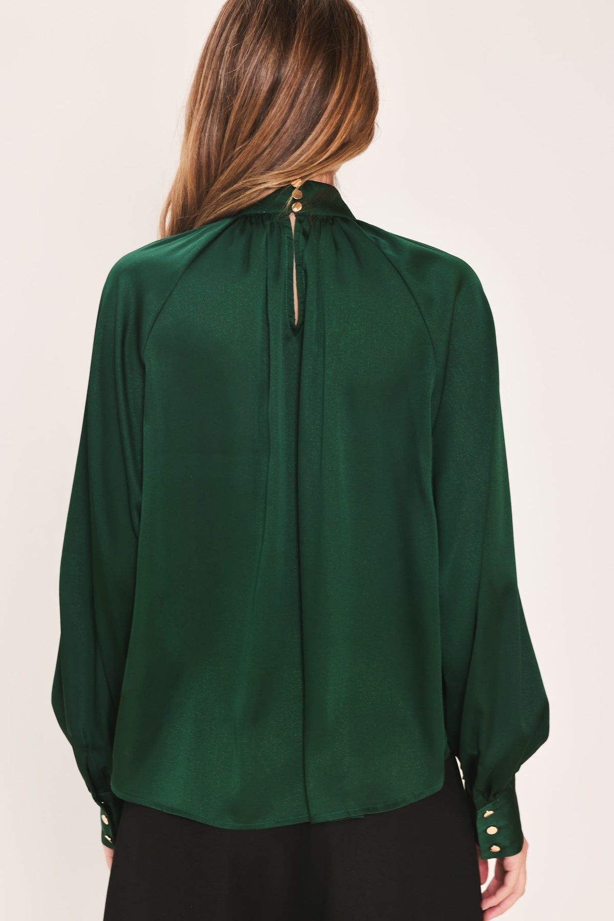 NEW - Evergreen Tie-Neck Blouse
