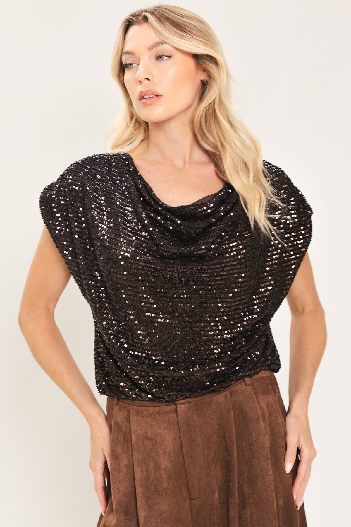 Cowl-Neck Dolman Top