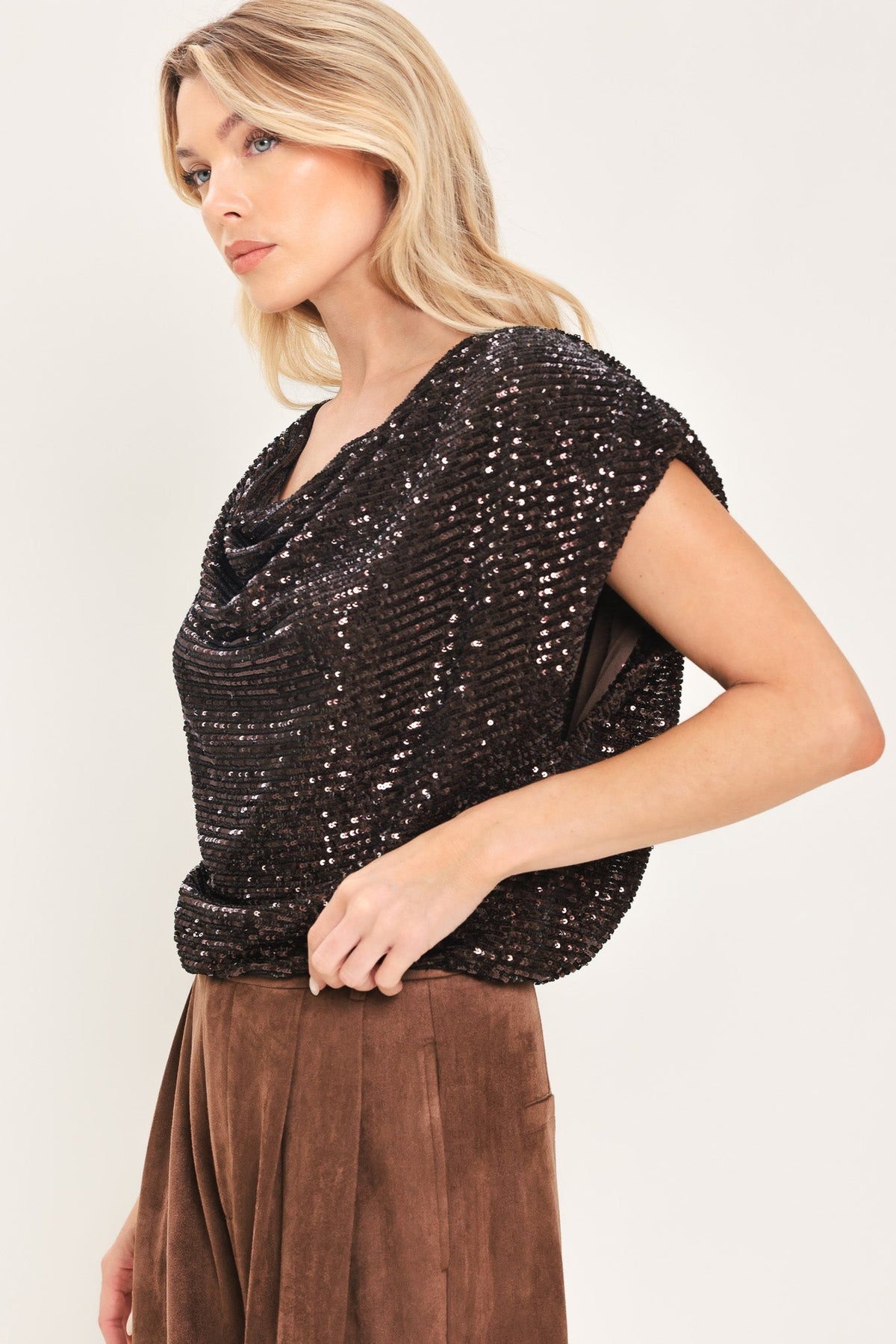 Cowl-Neck Dolman Top