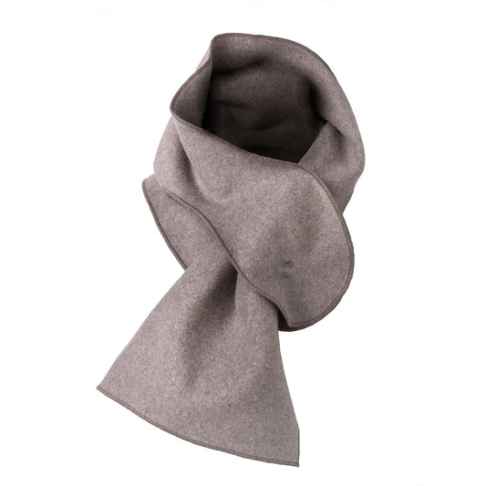 Beige Cotton Fleece Scarf-0