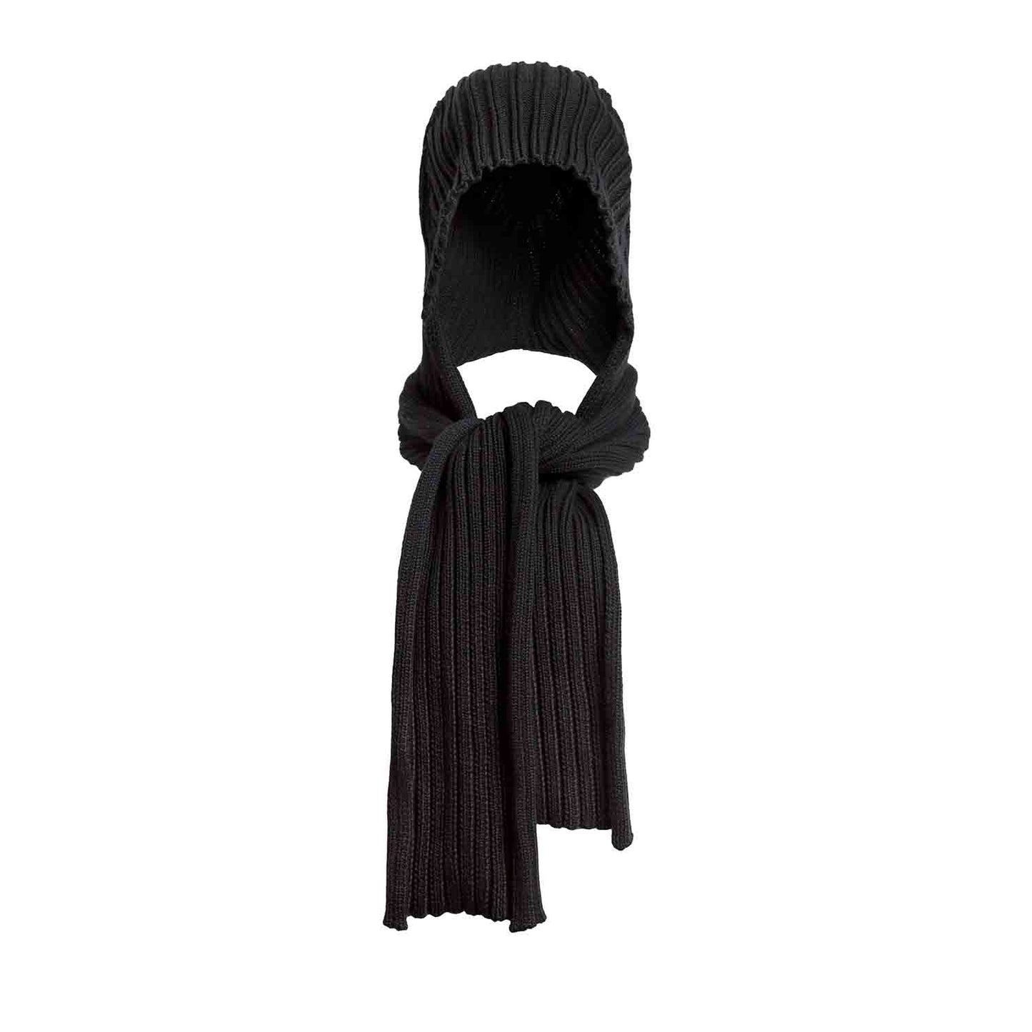 Black Knitted Hat-Scarf-2