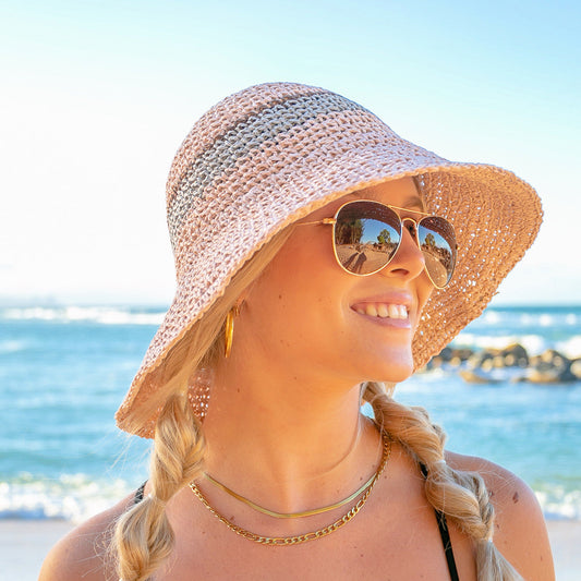 Stripe Accent Straw Hat in multiple colors