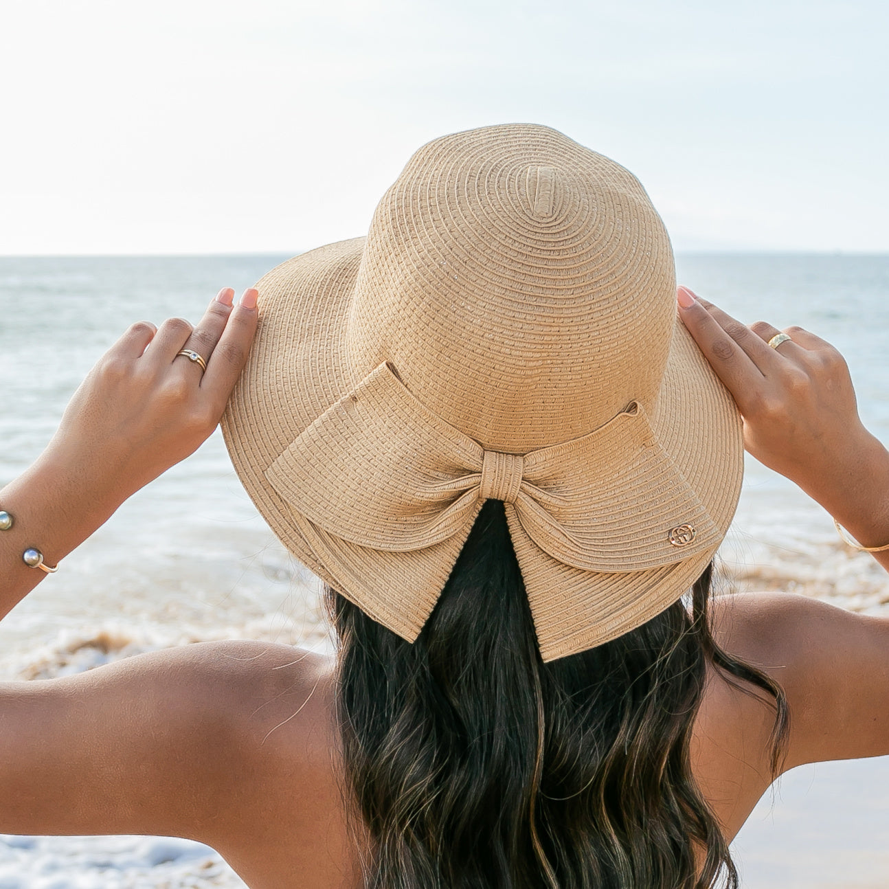 Foldable Back Bow Sun Hat in multiple colors