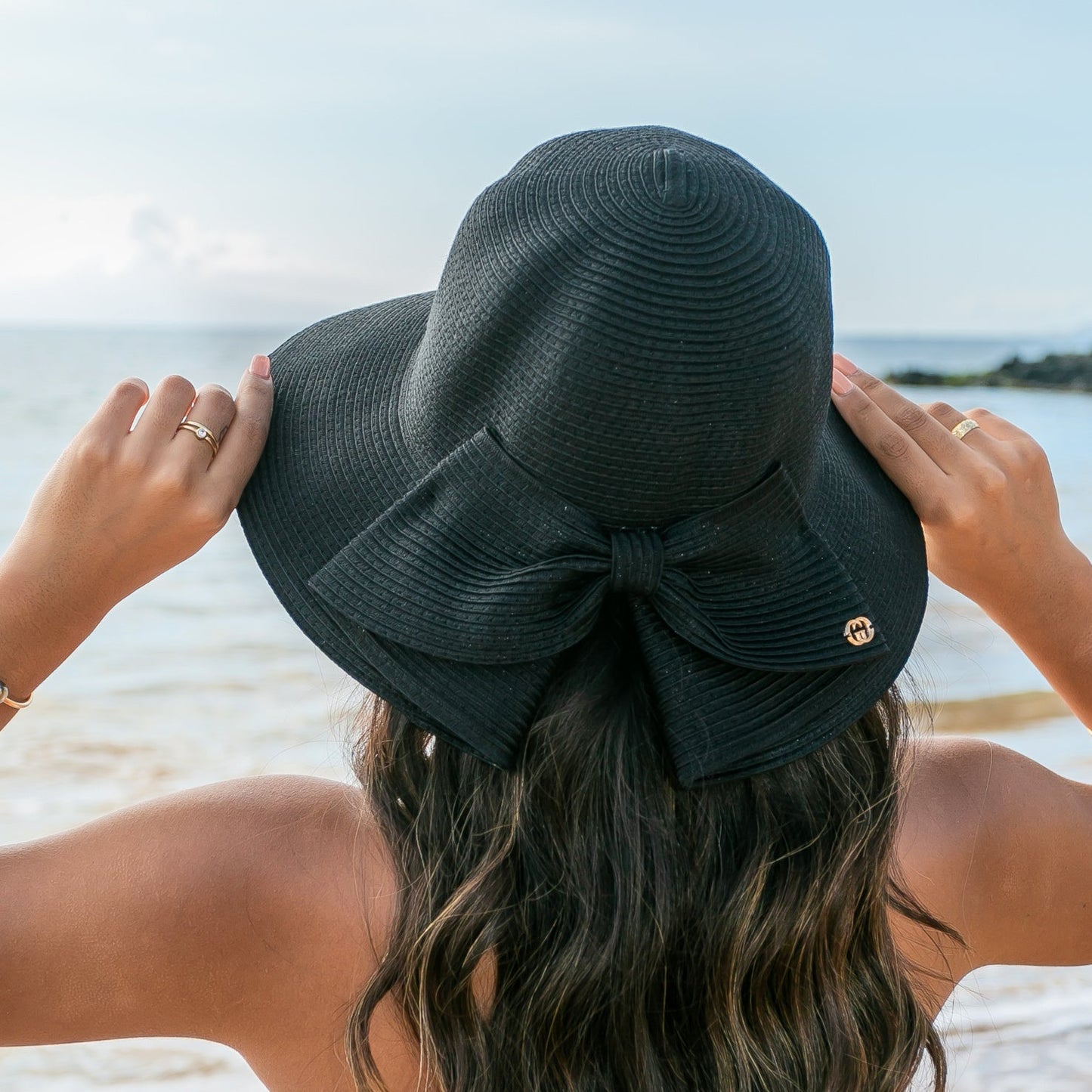 Foldable Back Bow Sun Hat in multiple colors