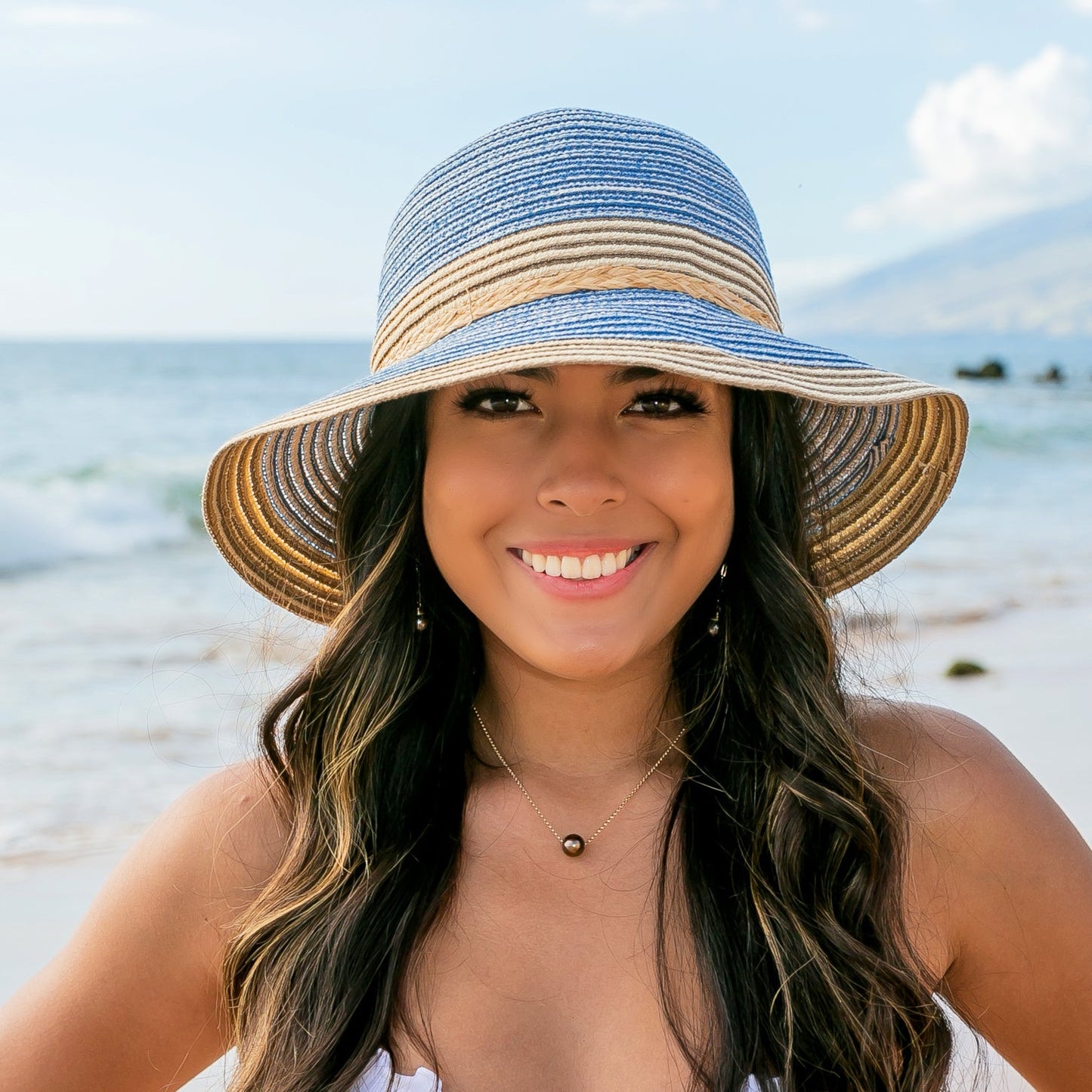 Foldable Multi-Stripe Sun Hat in multiple colors