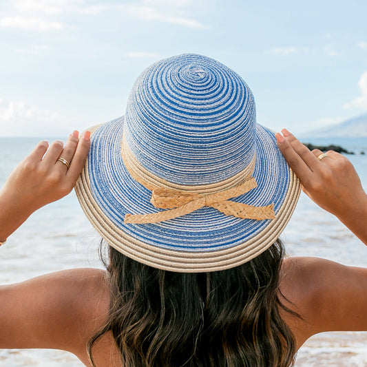 Foldable Multi-Stripe Sun Hat in multiple colors