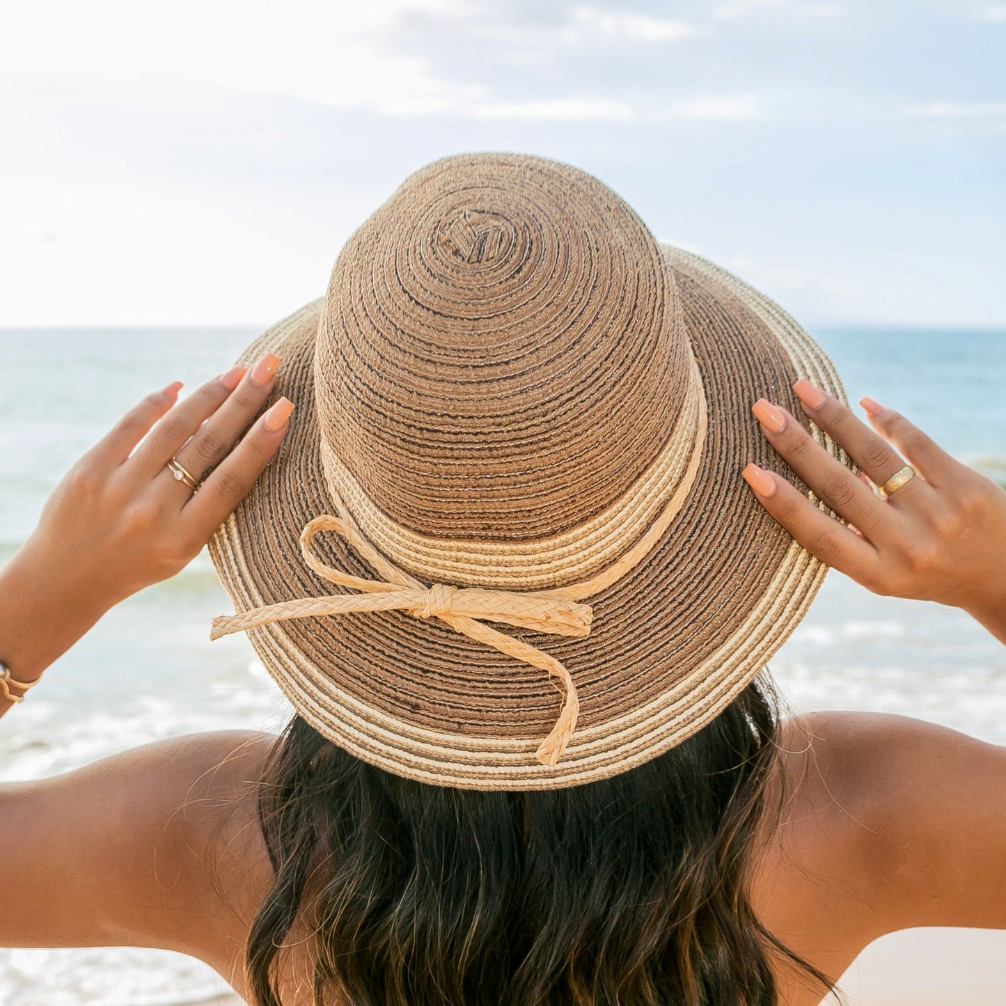 Foldable Multi-Stripe Sun Hat in multiple colors