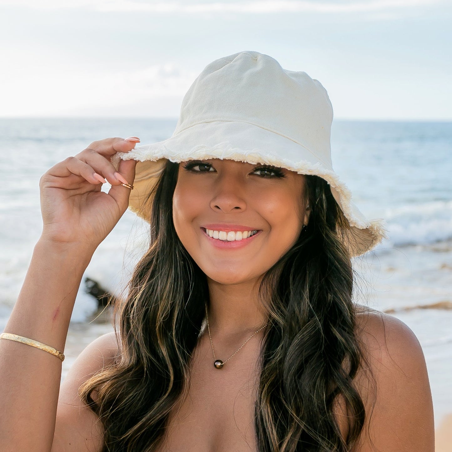Frayed Edge Canvas Bucket Hat in multiple colors