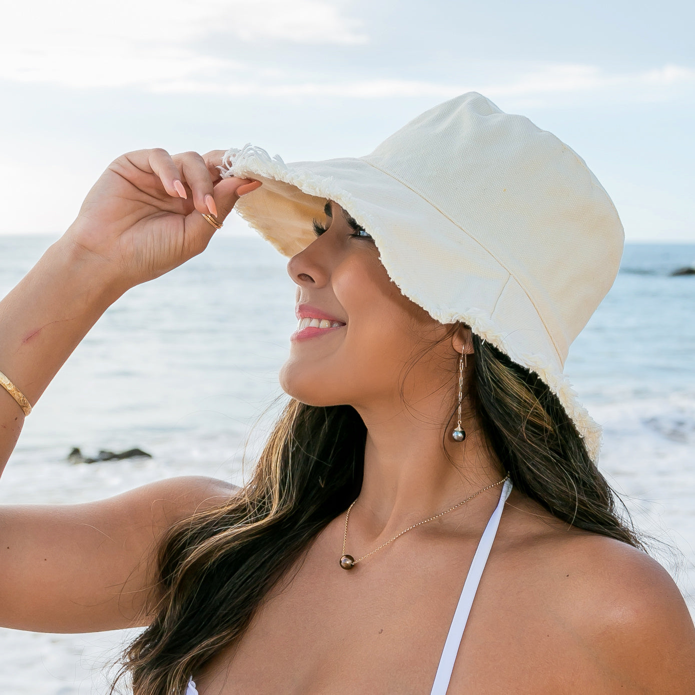 Frayed Edge Canvas Bucket Hat in multiple colors