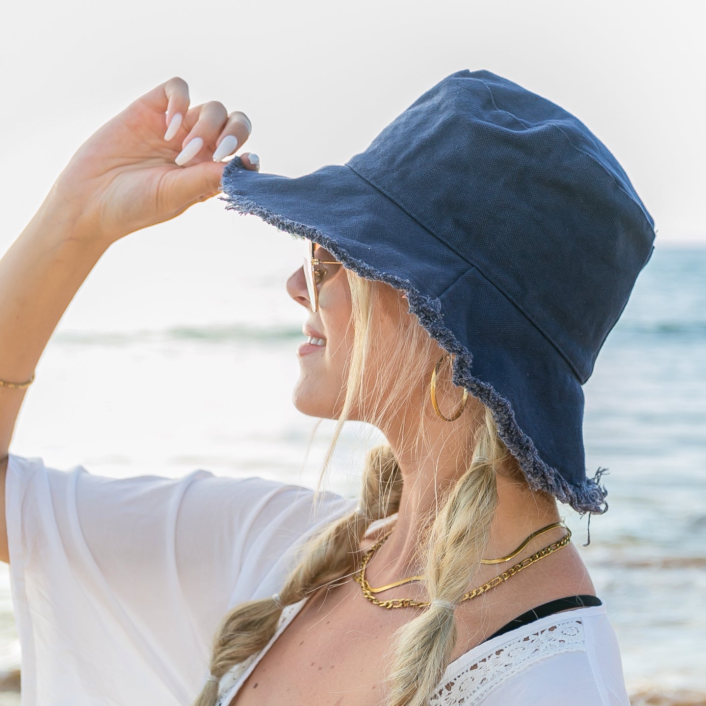 Frayed Edge Canvas Bucket Hat in multiple colors