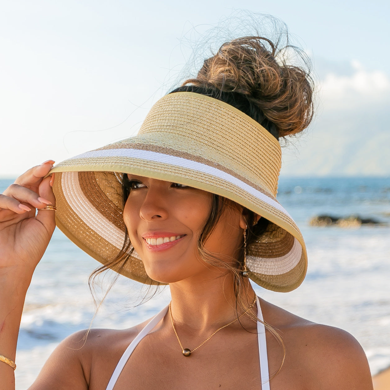 Color Block Roll Up Visor in multiple colors