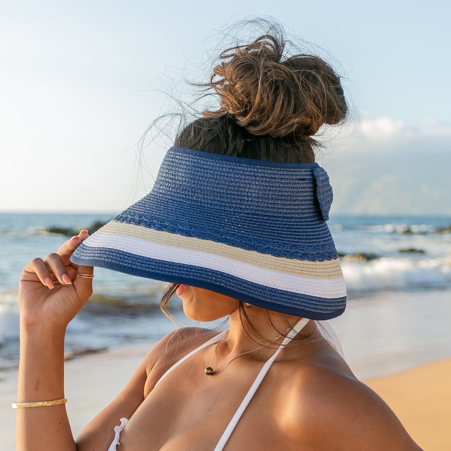 Color Block Roll Up Visor in multiple colors