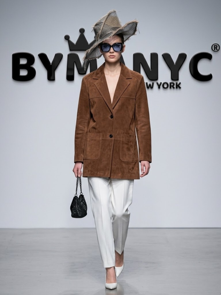 Women's Brown Jacket BYMANYC ® New York CONTEMPORARY VIBRANT MODERN FASHION - New Collection-0